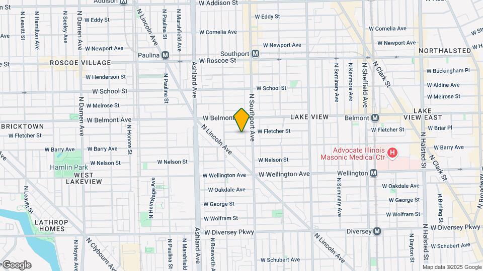 1421 W Fletcher St Map and Location Details