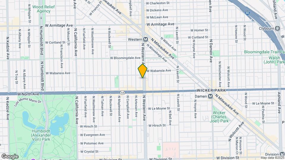 1638 N Western Ave Map and Location Details