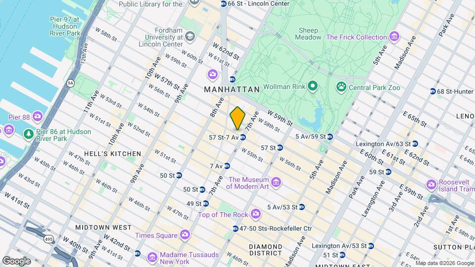 211 W 56th St Map and Location Details