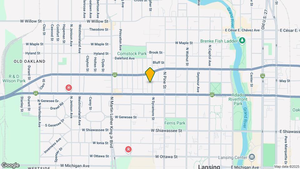 731 N Sycamore St Map and Location Details