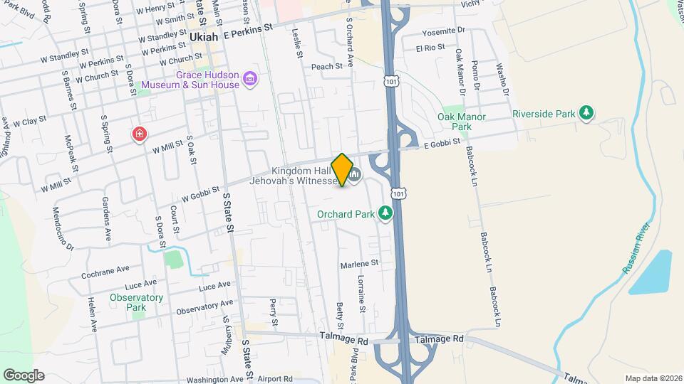 Ukiah Autumn Leaves Map and Location Details