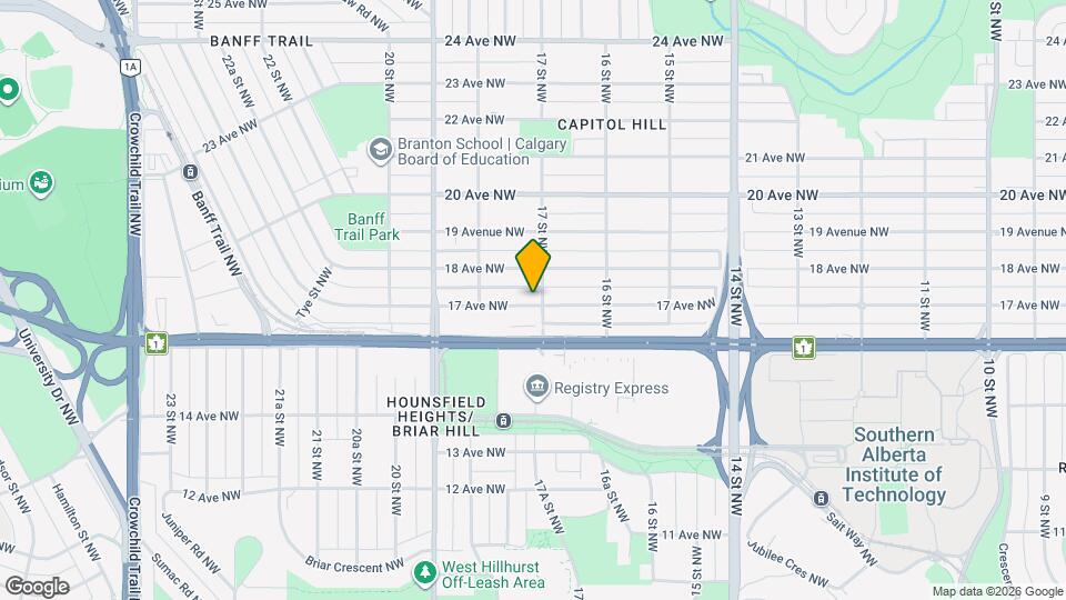 1808 17 Av NW Map and Location Details