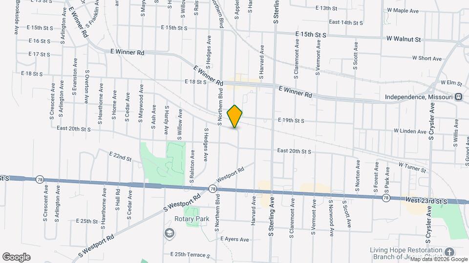 10817 E 19th Terrace Map and Location Details