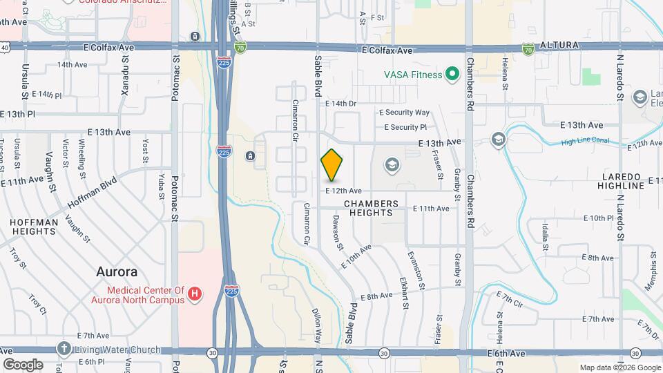 14517 E 12th Ave Mapa y Detalles de la Ubicación