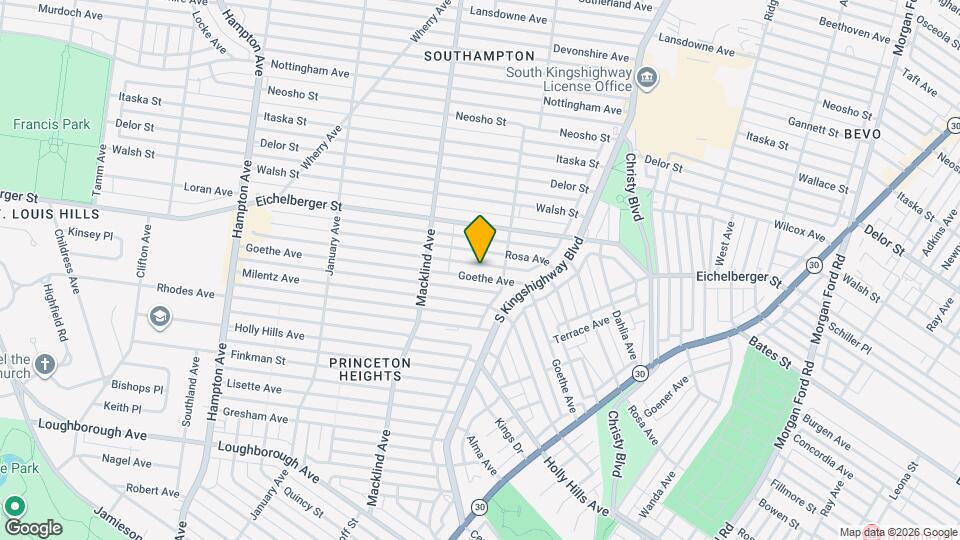 5127 Goethe Ave Map and Location Details