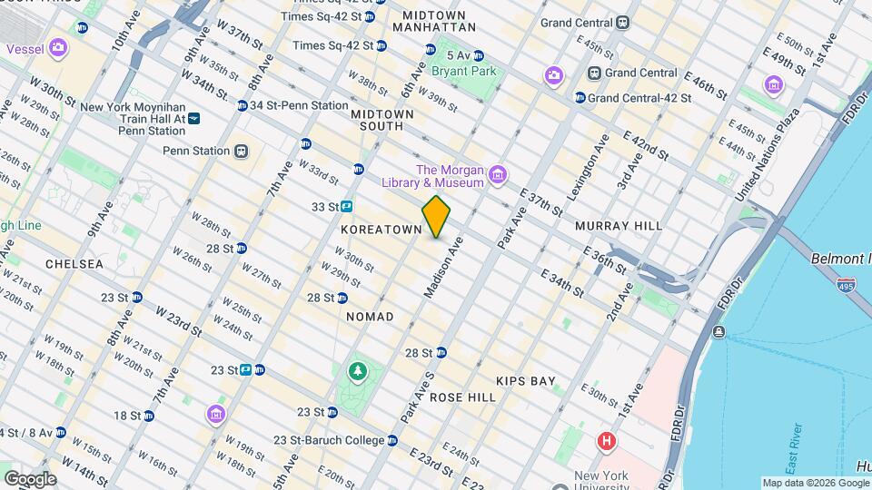 14 E 33rd St, Unit unit 10S Map and Location Details