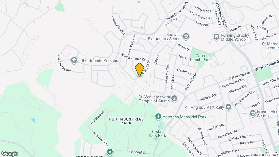 2432 Granite Hill Dr Mapa y Detalles de la Ubicación