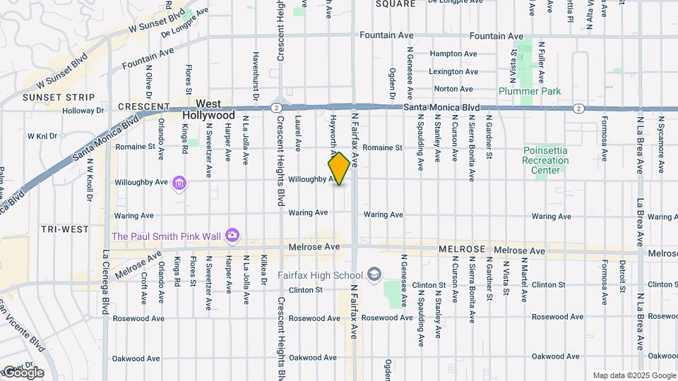 838 N Hayworth Ave Map and Location Details