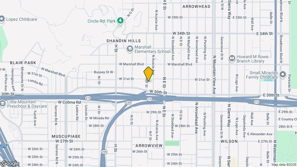 3081 N F St Map and Location Details