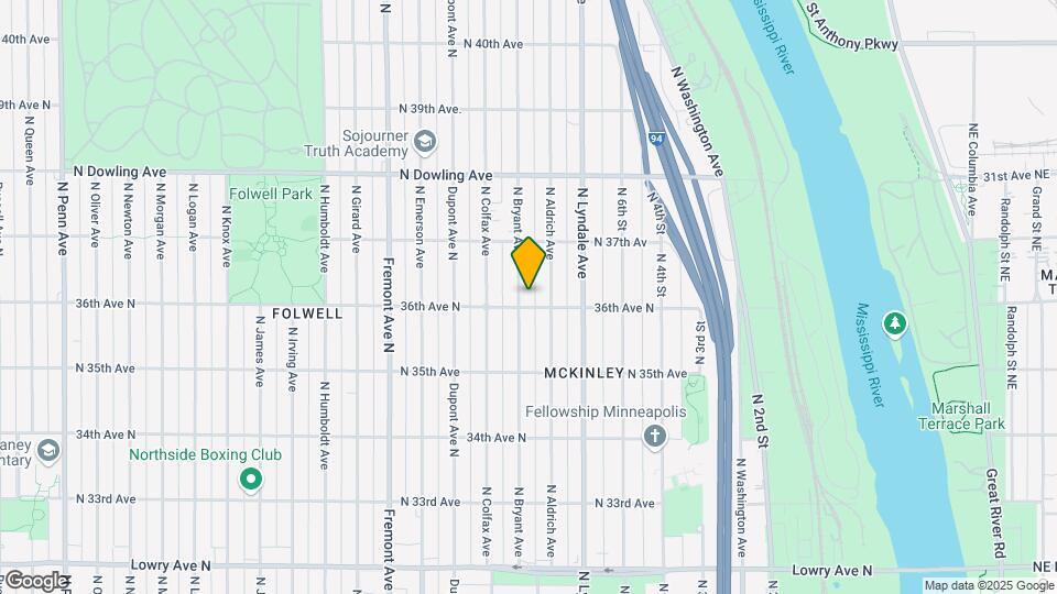 3606 N Bryant Ave Map and Location Details