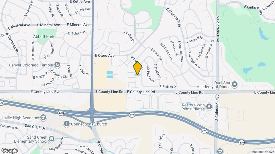 8196 S Fillmore Way Map and Location Details