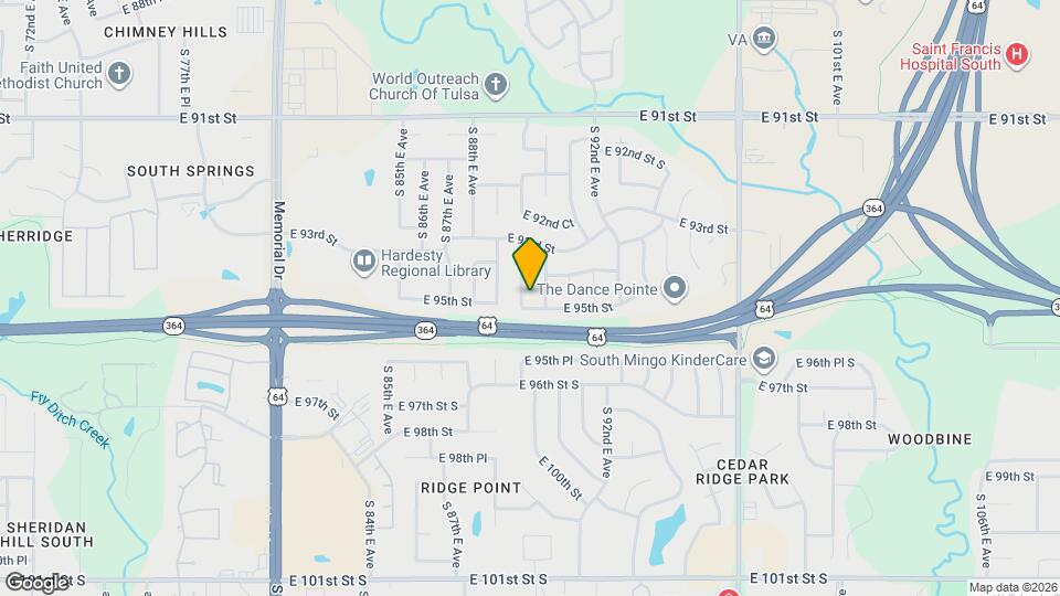 9351 S 89th E Ave Map and Location Details
