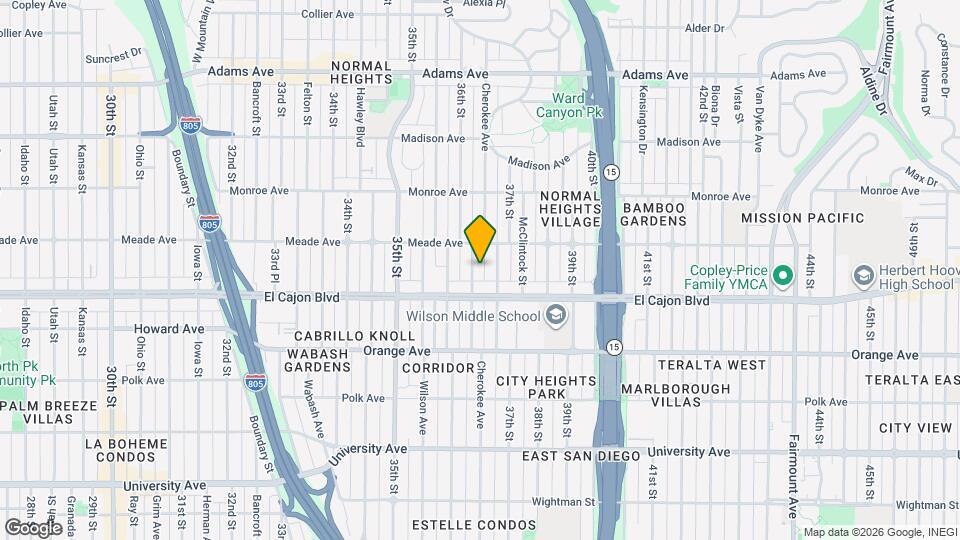 4343 Cherokee Ave Map and Location Details
