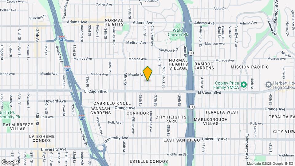 4340 Cherokee Ave Map and Location Details