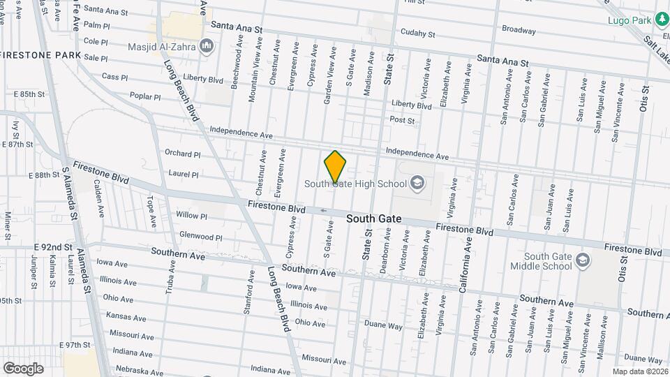 8665 S Gate Ave, Unit South Gate Mapa y Detalles de la Ubicación