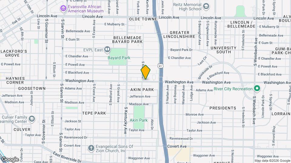 1102 Washington Ave Map and Location Details