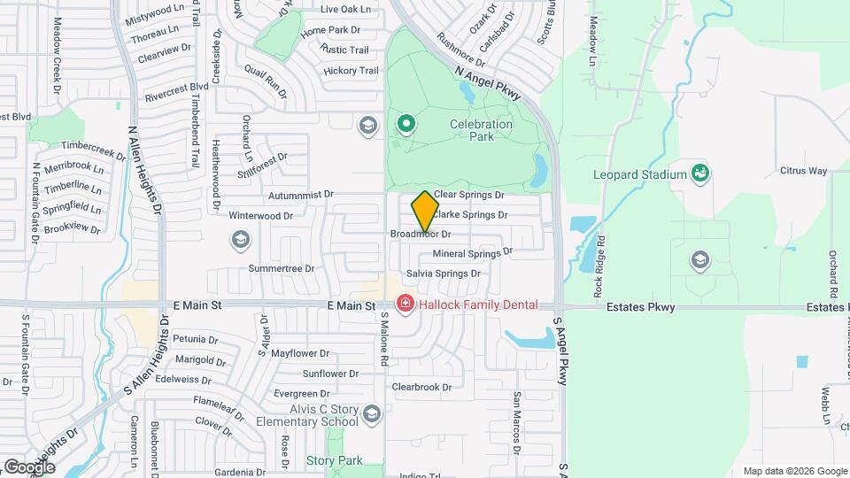 1616 Broadmoor Dr Map and Location Details