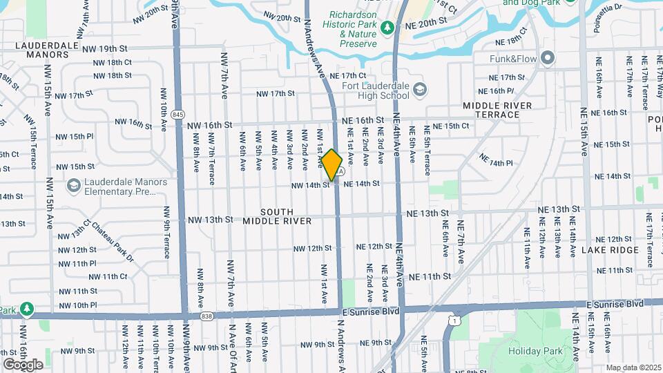 1345 N Andrews Ave-Unit -2 Map and Location Details
