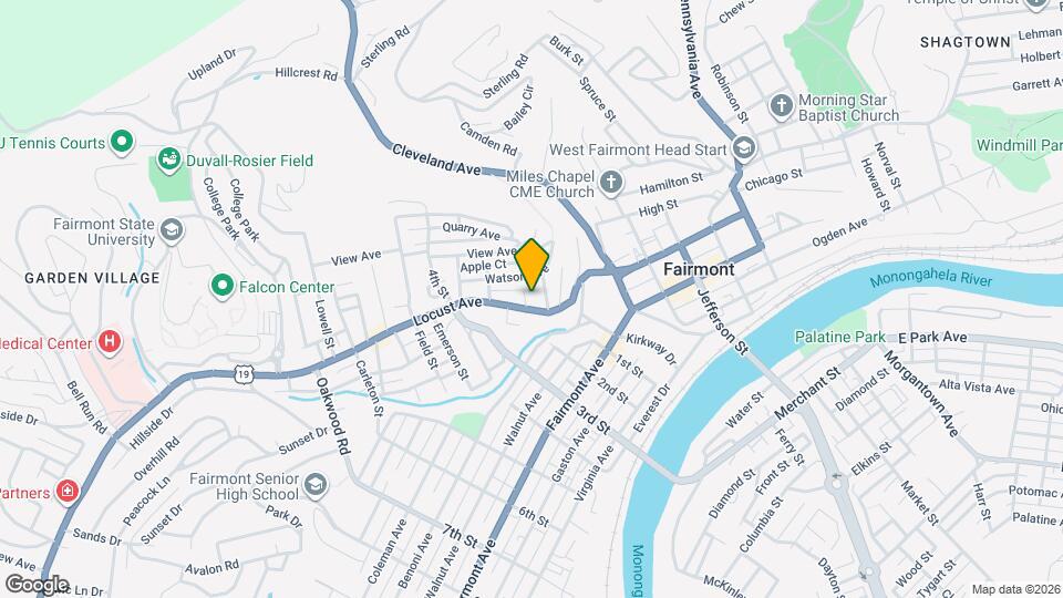 213 Locust Ave, Unit Garage Apartment Map and Location Details