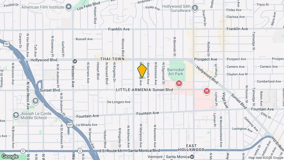 1536 N Mariposa Ave Map and Location Details