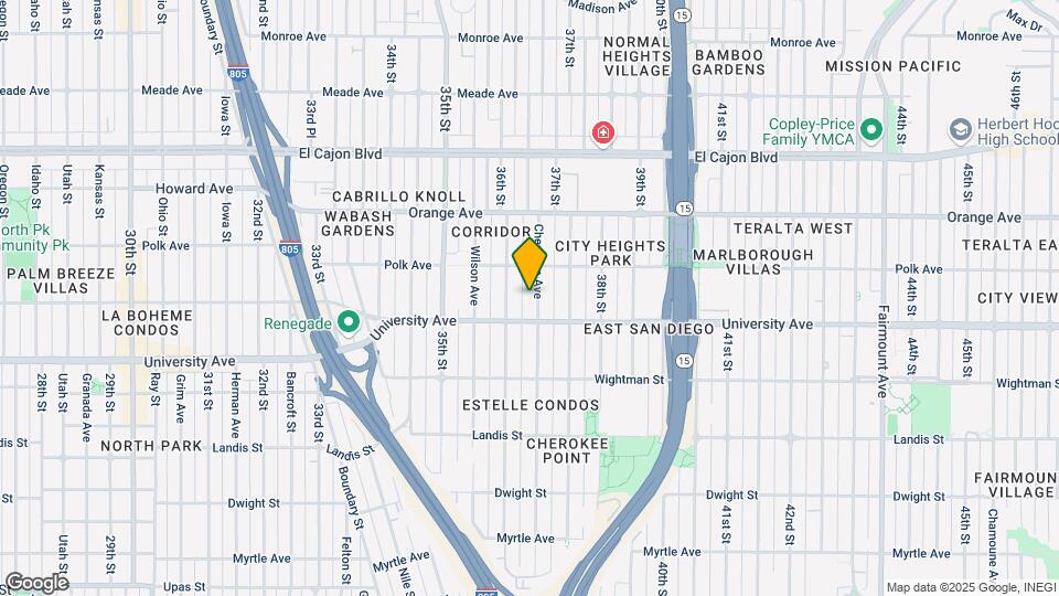 4038 Cherokee Ave Map and Location Details