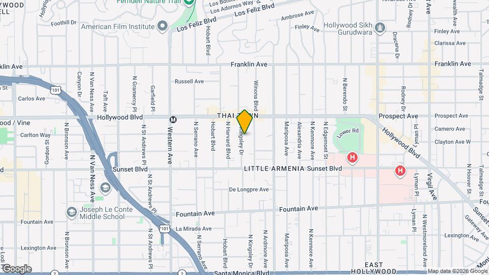 1610 N Kingsley Dr Mapa y Detalles de la Ubicación