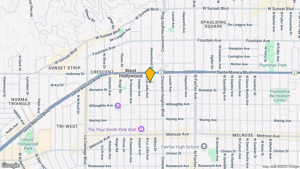 1016 N La Jolla Ave Mapa y Detalles de la Ubicación