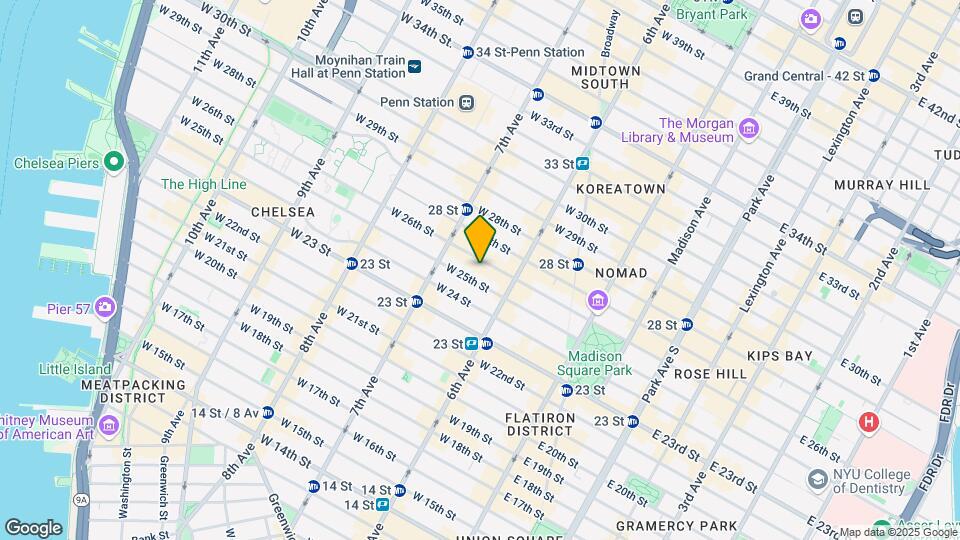 132 W 26th St Mapa y Detalles de la Ubicación