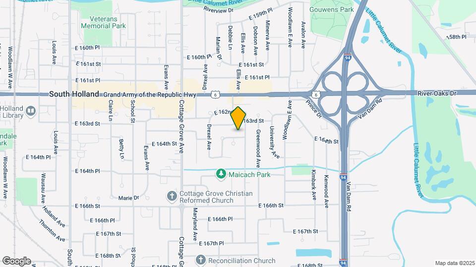 1006 E 163rd Pl Map and Location Details