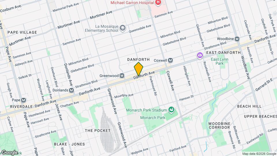 1389 Danforth Ave Map and Location Details
