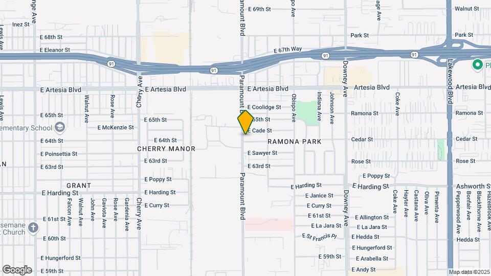 6410 N Paramount Blvd Map and Location Details