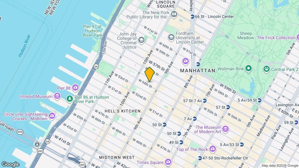 419 W 54th St Map and Location Details