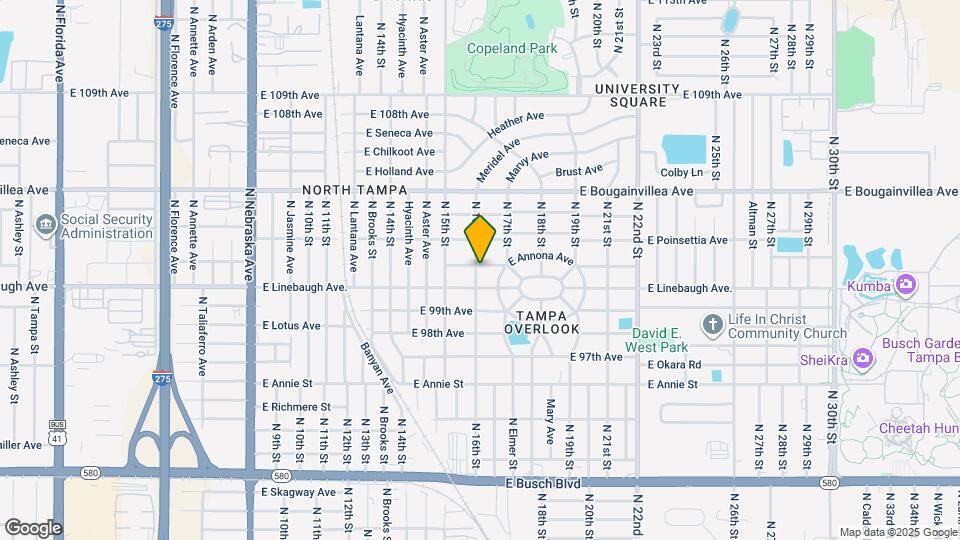 1601 E Annona Ave Mapa y Detalles de la Ubicación