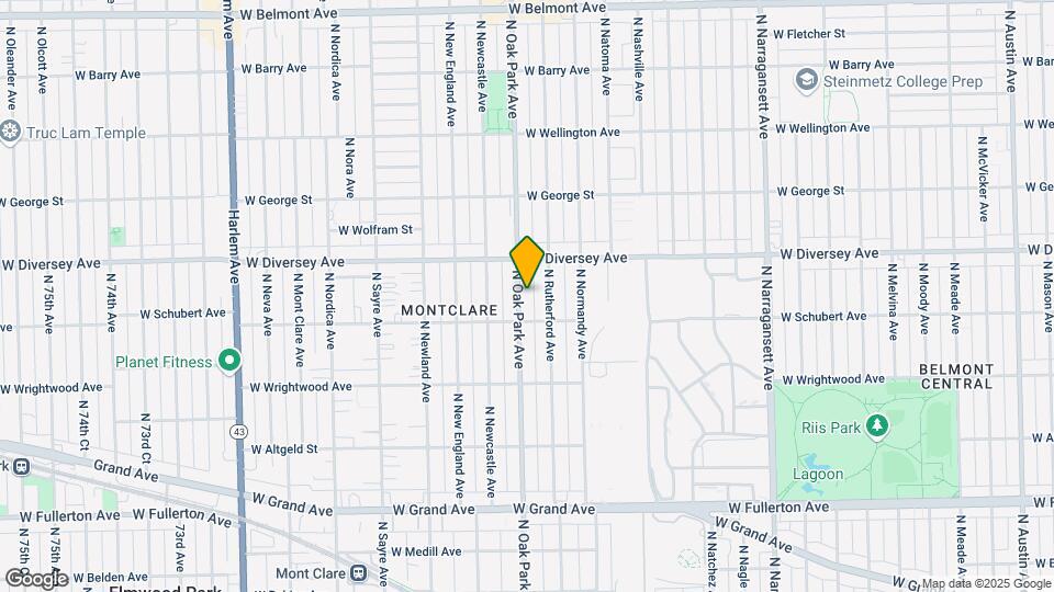 2725 N Oak Park Ave Map and Location Details