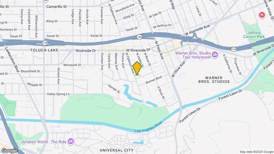 Beautiful Two-Story Burbank Home with Pool, Hardwood Floors & Guest House Map and Location Details