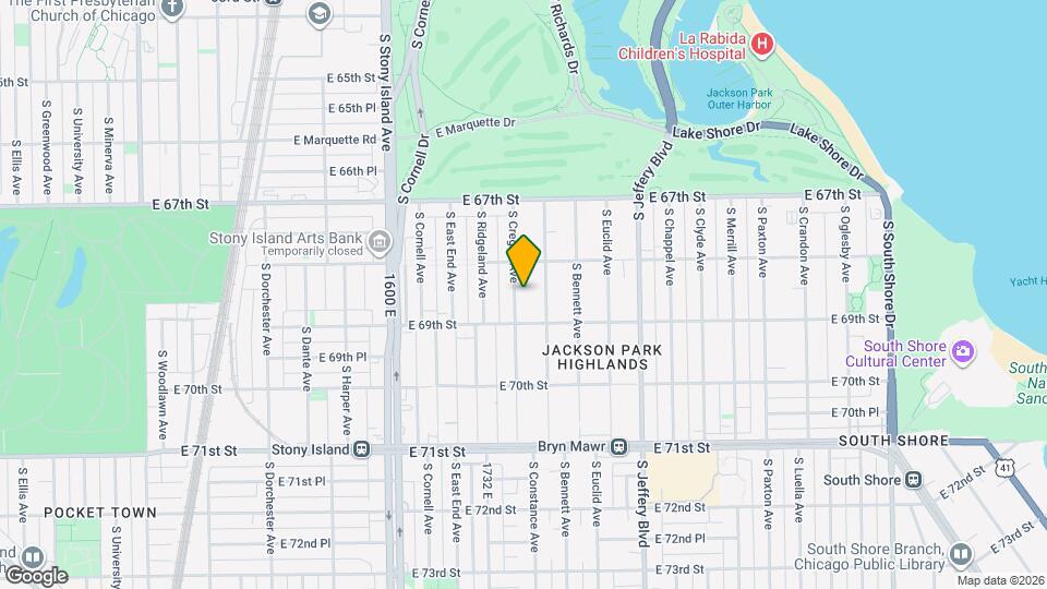 6833 S Cregier Ave Map and Location Details