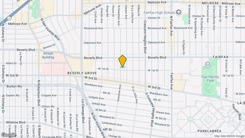 102 N Sweetzer Ave Map and Location Details