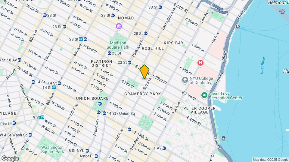 158 E 22nd St Map and Location Details