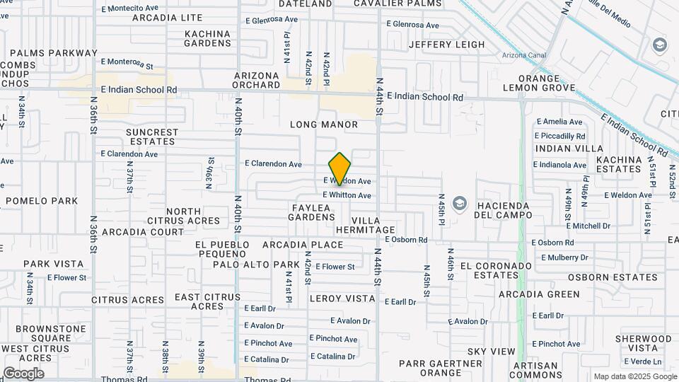4302 E Whitton Ave Mapa y Detalles de la Ubicación