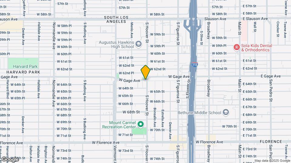 6301 S Hoover St Map and Location Details