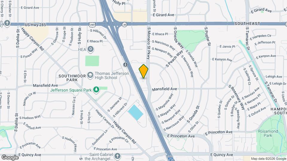 3855 S Monaco St Pkwy Map and Location Details