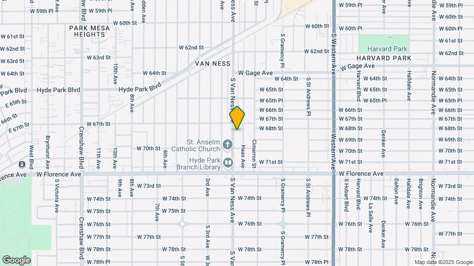 6810 S Van Ness Ave, Unit 6810 Map and Location Details