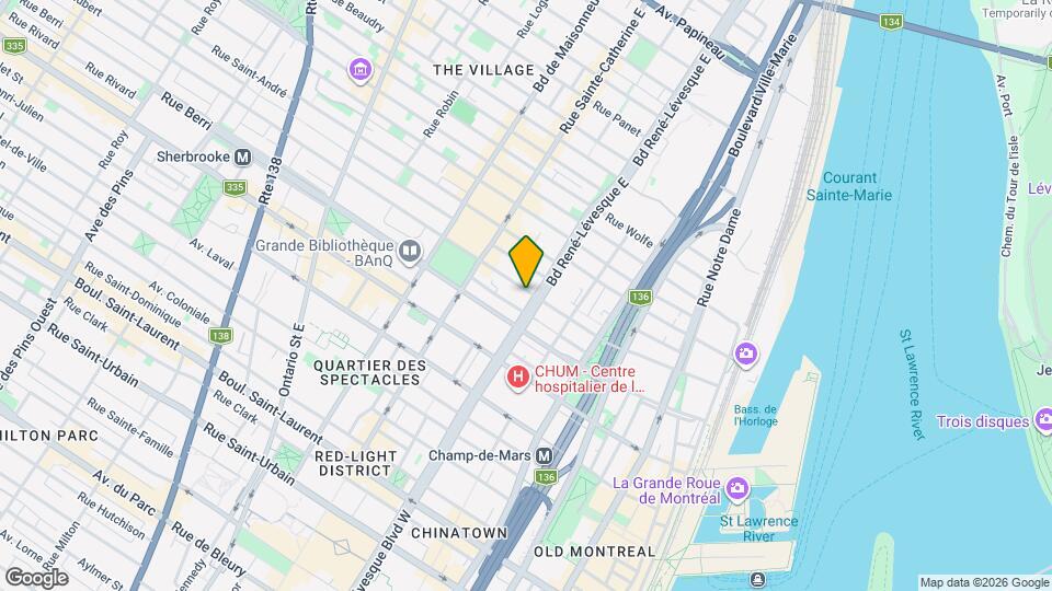 555 Bd René-Lévesque E Map and Location Details