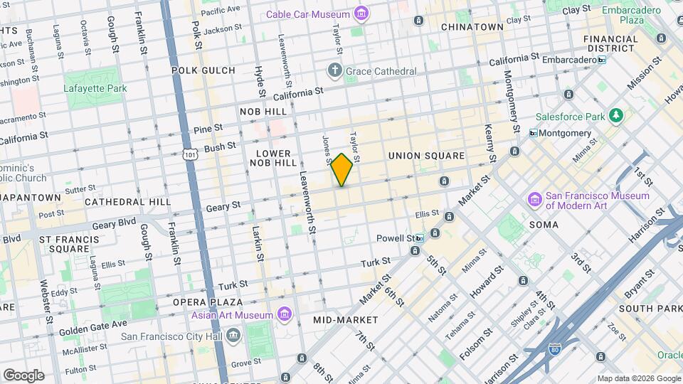 579 Geary St Mapa y Detalles de la Ubicación
