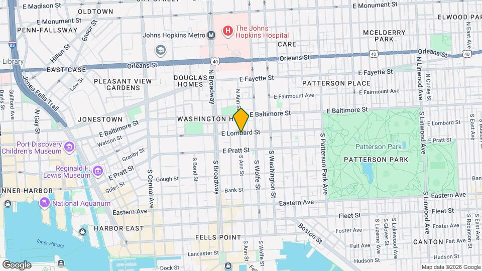 1801 E Lombard St Map and Location Details