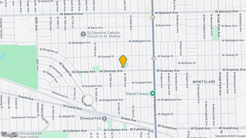7400-7410 W Diversey Ave Map and Location Details