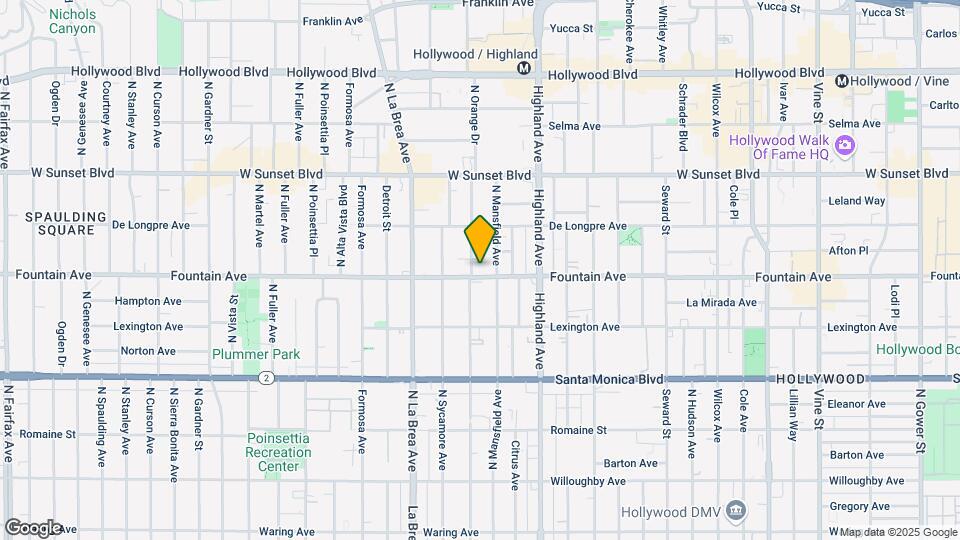 1306 N Orange Drive, Los Angeles CA 90028 Map and Location Details