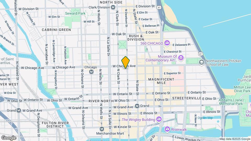 740 N Dearborn St Map and Location Details