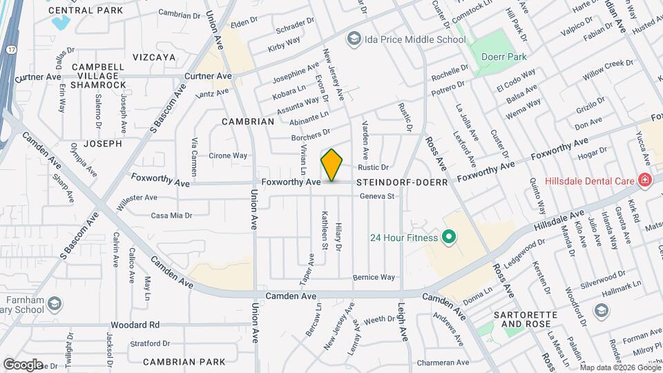 1934 Foxworthy Ave Map and Location Details