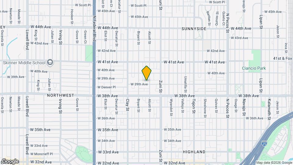 2515 W 39th Ave Map and Location Details